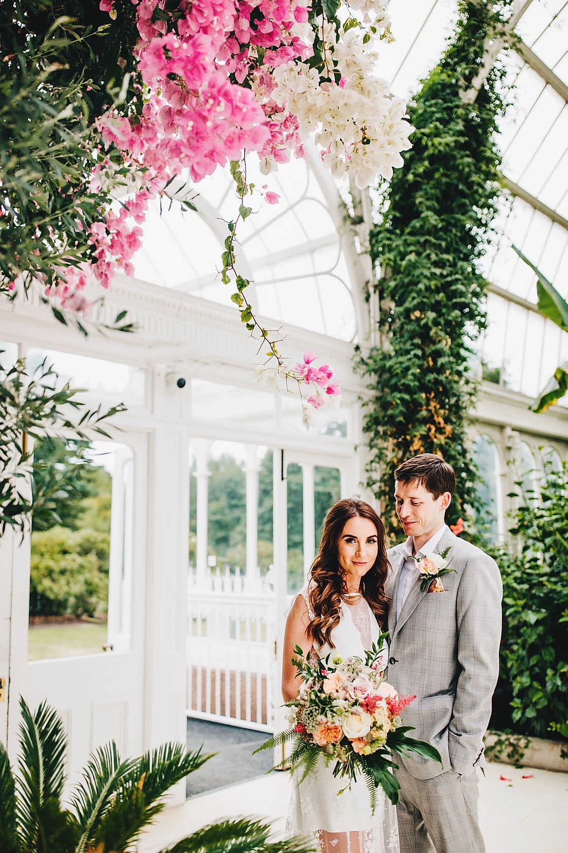 Bride and Groom at Sefton Park Palm House