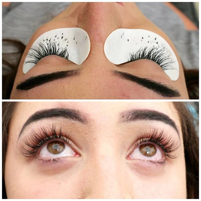 Long, fluttery set of semi-permanent lashes by Glamorama Makeup, Liverpool